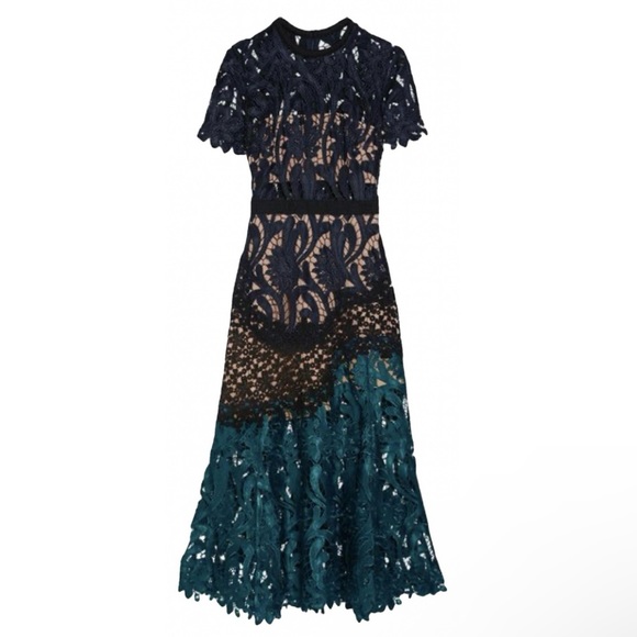 Self Portrait Prairie Lace Midi Dress Sz US4 - Picture 1 of 10